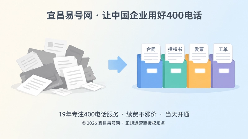 400电话办理资料交接对比插画